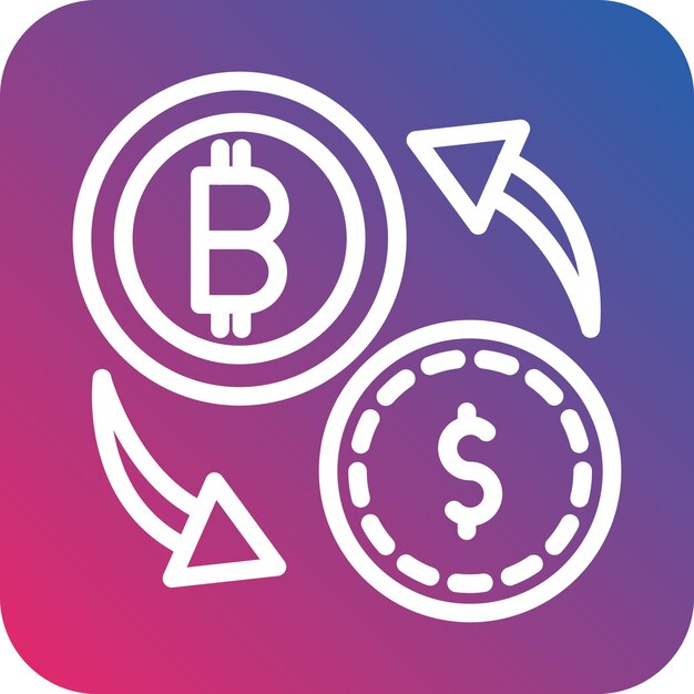 Diseño vectorial Estilo de icono de intercambio criptográfico