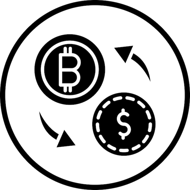 Vector diseño vectorial estilo de icono de intercambio criptográfico