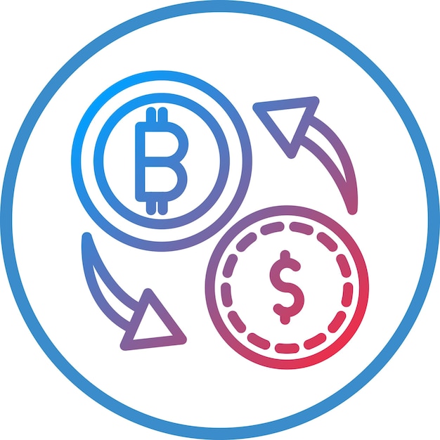 Vector diseño vectorial estilo de icono de intercambio criptográfico