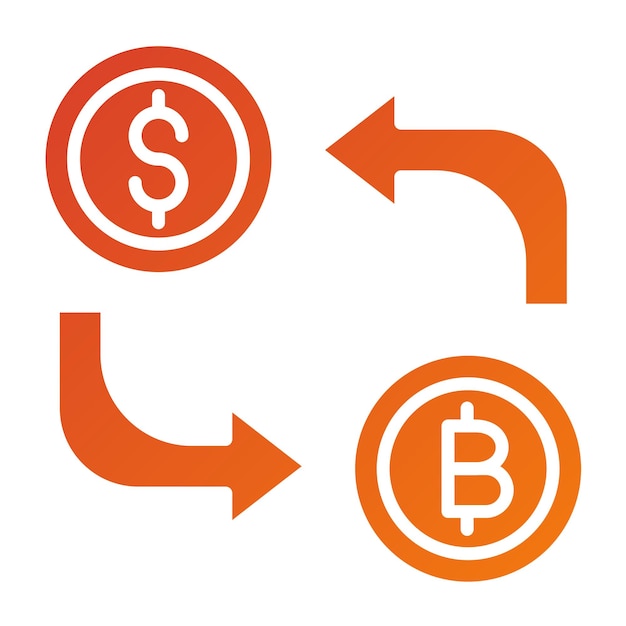 Diseño vectorial Estilo de icono de intercambio criptográfico