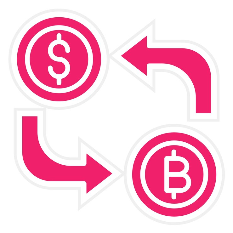 Vector diseño vectorial estilo de icono de intercambio criptográfico