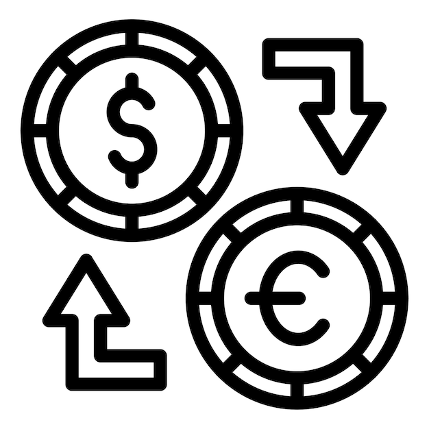 Vector diseño vectorial estilo del icono de intercambio de dinero