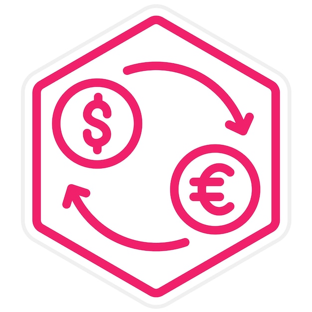 Diseño vectorial Estilo del icono de intercambio de dinero