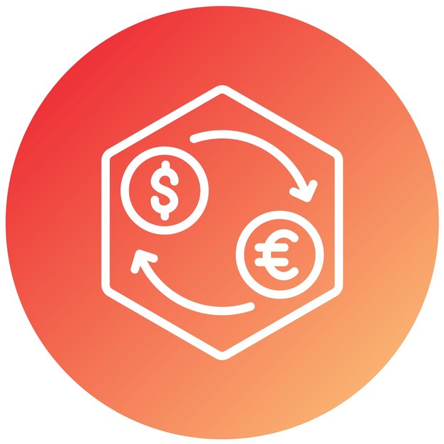 Diseño vectorial Estilo del icono de intercambio de dinero