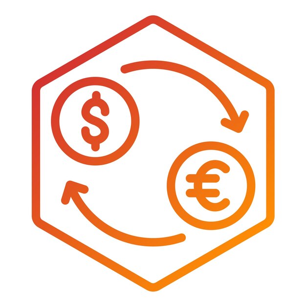 Diseño vectorial Estilo del icono de intercambio de dinero
