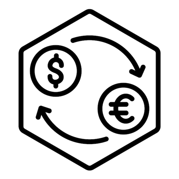 Diseño vectorial Estilo del icono de intercambio de dinero