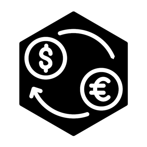 Diseño vectorial Estilo del icono de intercambio de dinero
