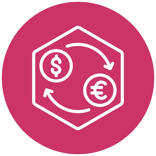Diseño vectorial Estilo del icono de intercambio de dinero