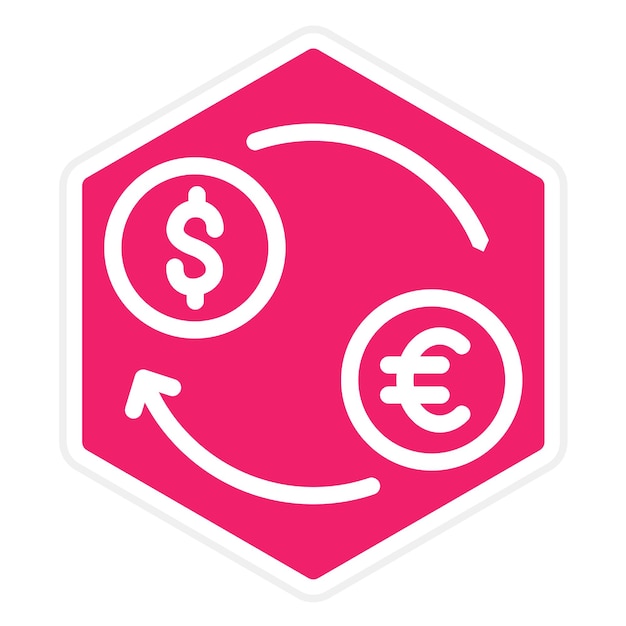 Diseño vectorial Estilo del icono de intercambio de dinero