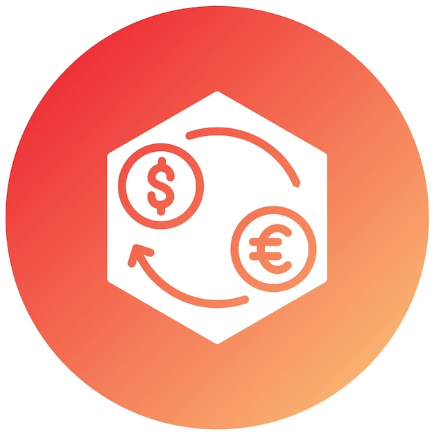 Diseño vectorial Estilo del icono de intercambio de dinero