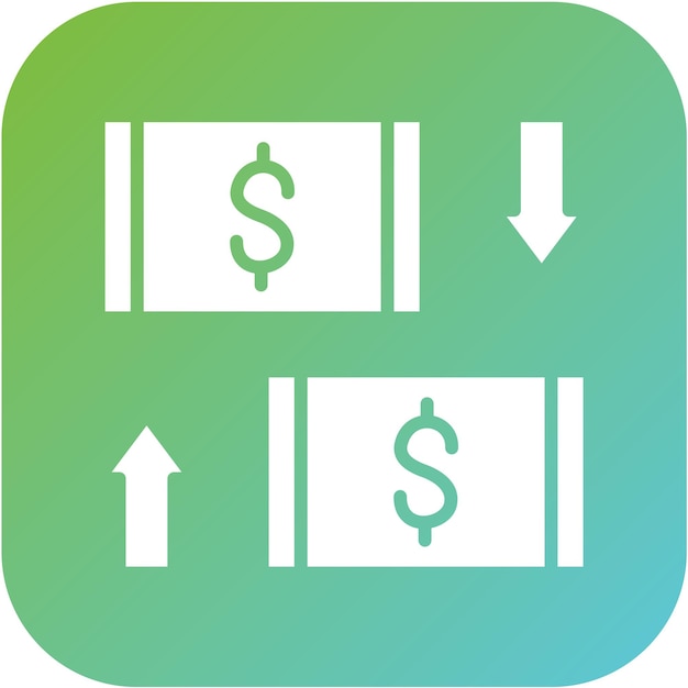 Diseño vectorial Estilo del icono de intercambio de dinero