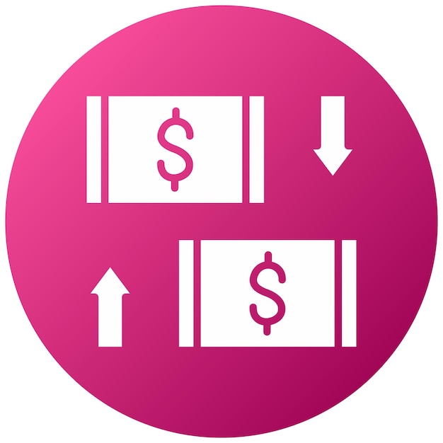 Diseño vectorial Estilo del icono de intercambio de dinero