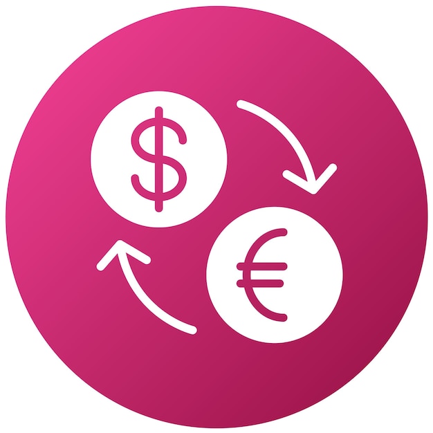 Diseño vectorial Estilo del icono de intercambio de divisas