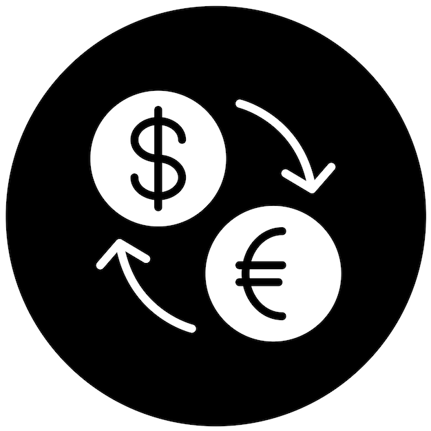 Diseño vectorial Estilo del icono de intercambio de divisas