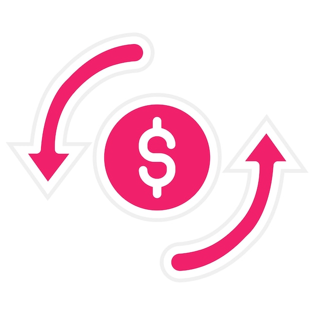 Diseño vectorial Estilo del icono de intercambio de dólares