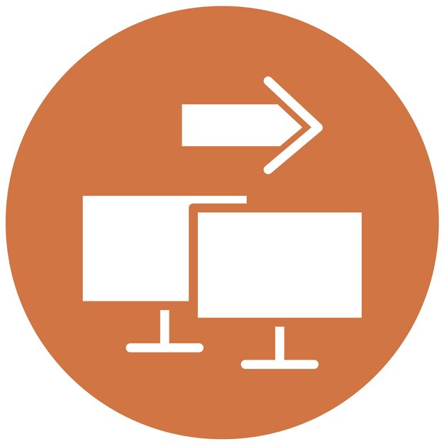 Diseño vectorial Estilo del icono de intercambio de pantalla