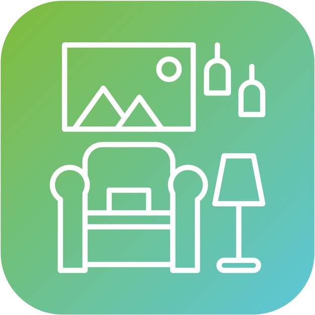Diseño vectorial Estilo de icono interior
