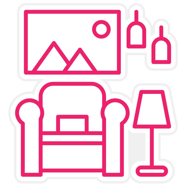 Diseño vectorial Estilo de icono interior