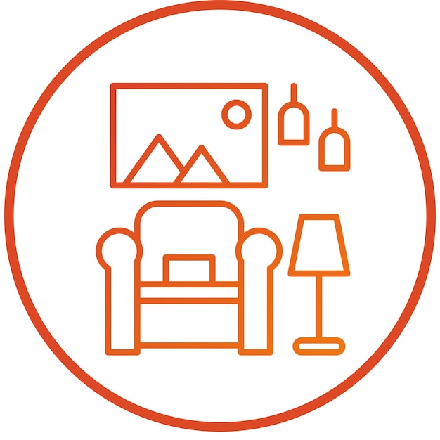 Diseño vectorial Estilo de icono interior