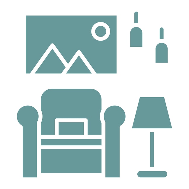 Diseño vectorial Estilo de icono interior
