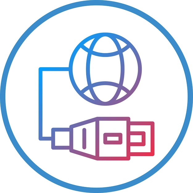Diseño vectorial de estilo de icono de Internet