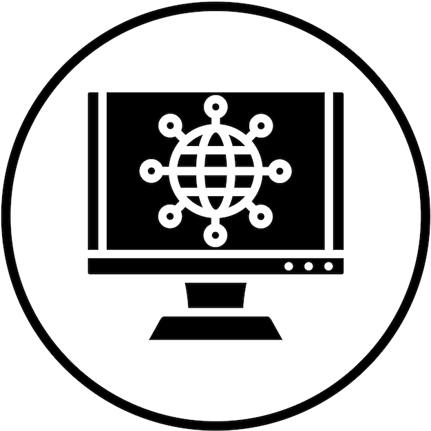 Diseño vectorial de estilo de icono de Internet