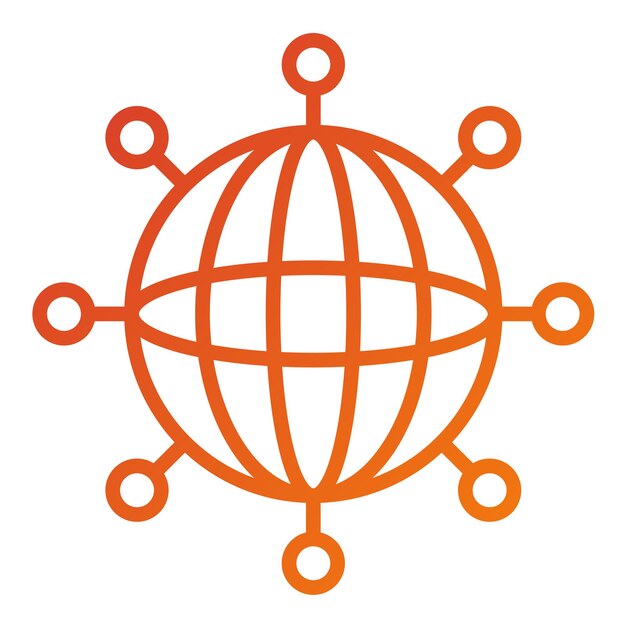 Diseño vectorial de estilo de icono de Internet