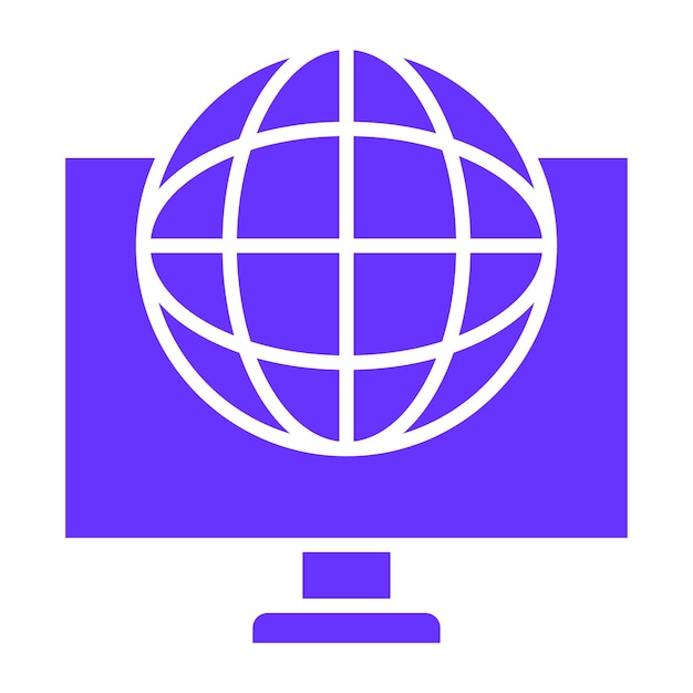 Diseño vectorial de estilo de icono de Internet