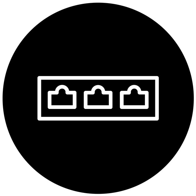 Diseño vectorial del estilo del icono del interruptor KVM