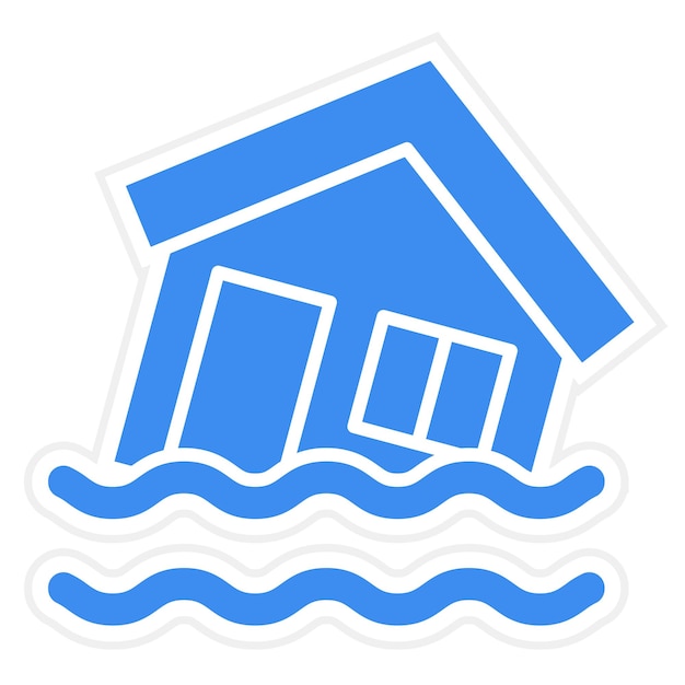 Diseño vectorial Estilo del icono de inundación