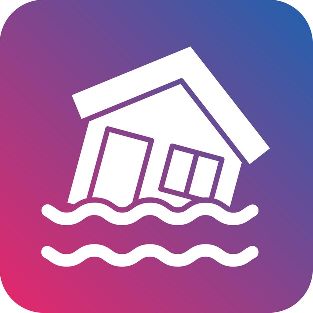 Diseño vectorial Estilo del icono de inundación