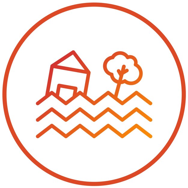 Diseño vectorial Estilo del icono de inundación