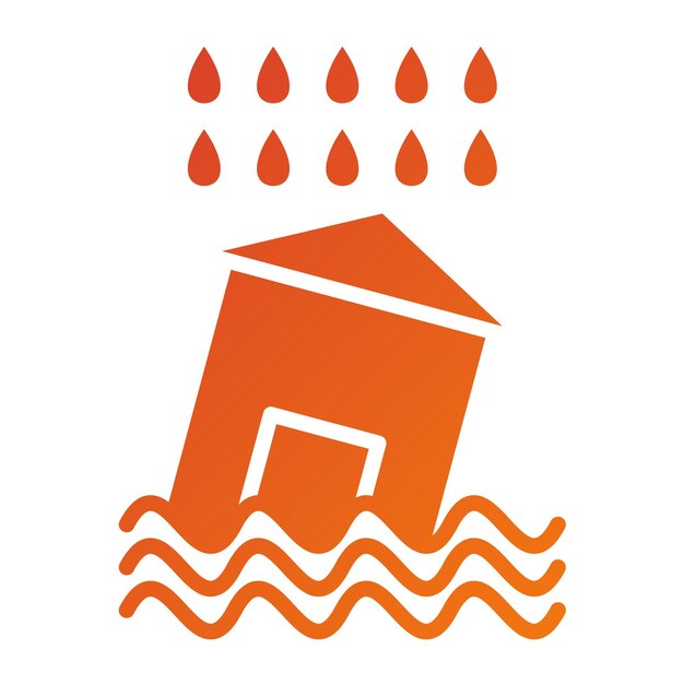 Diseño vectorial Estilo del icono de inundación