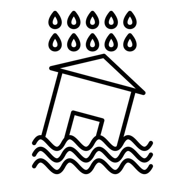 Diseño vectorial Estilo del icono de inundación