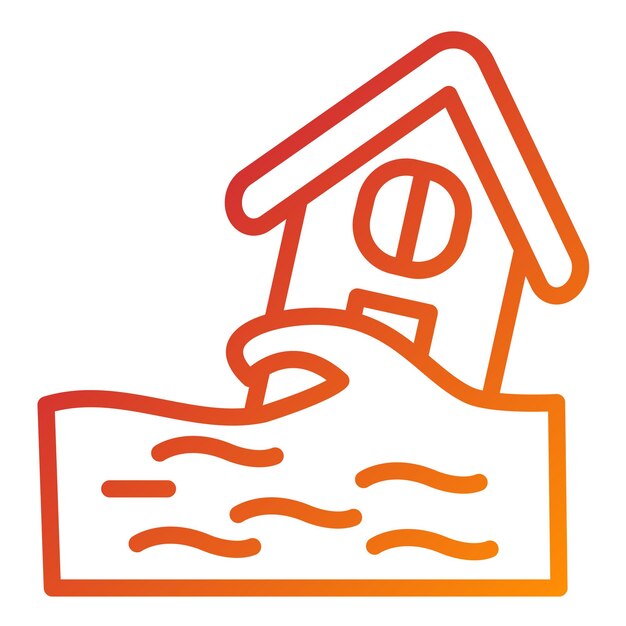 Diseño vectorial Estilo del icono de inundación