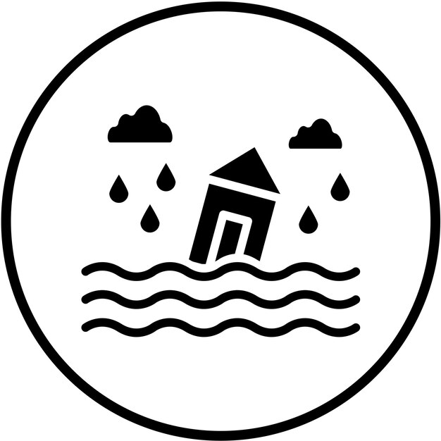 Diseño vectorial Estilo del icono de inundación
