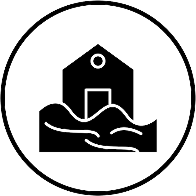 Diseño vectorial Estilo del icono de inundación