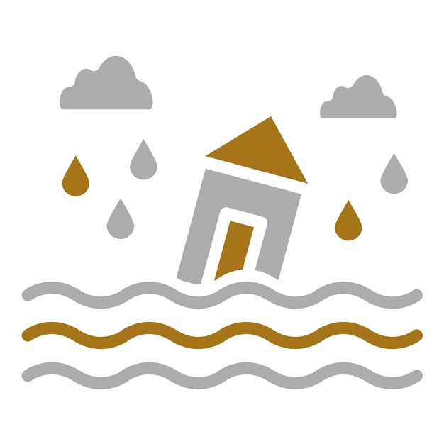 Diseño vectorial Estilo del icono de inundación
