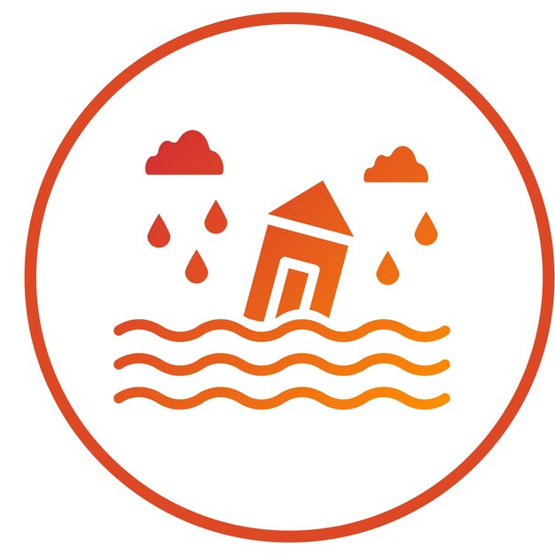 Diseño vectorial Estilo del icono de inundación