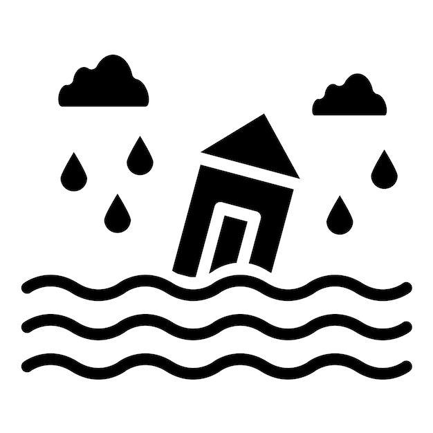 Vector diseño vectorial estilo del icono de inundación