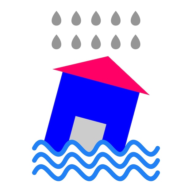 Diseño vectorial Estilo del icono de inundación