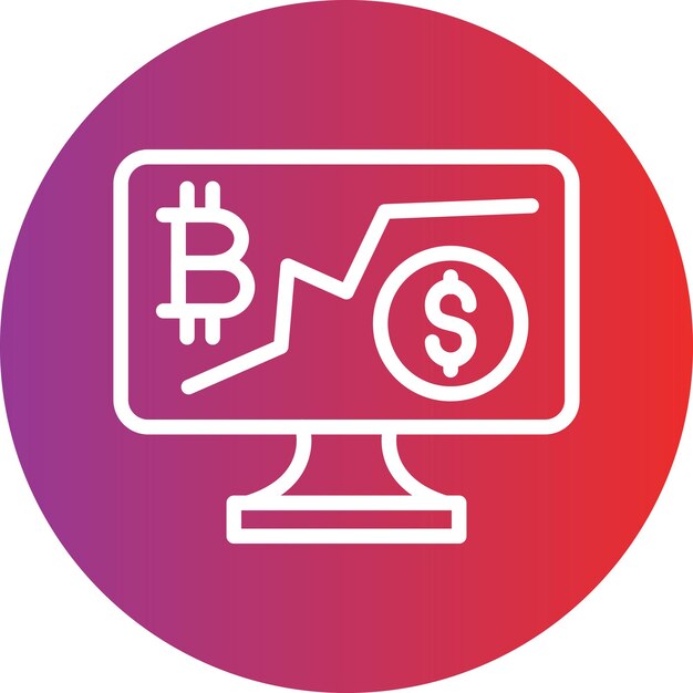 Diseño vectorial Estilo del icono de inversión de criptomonedas
