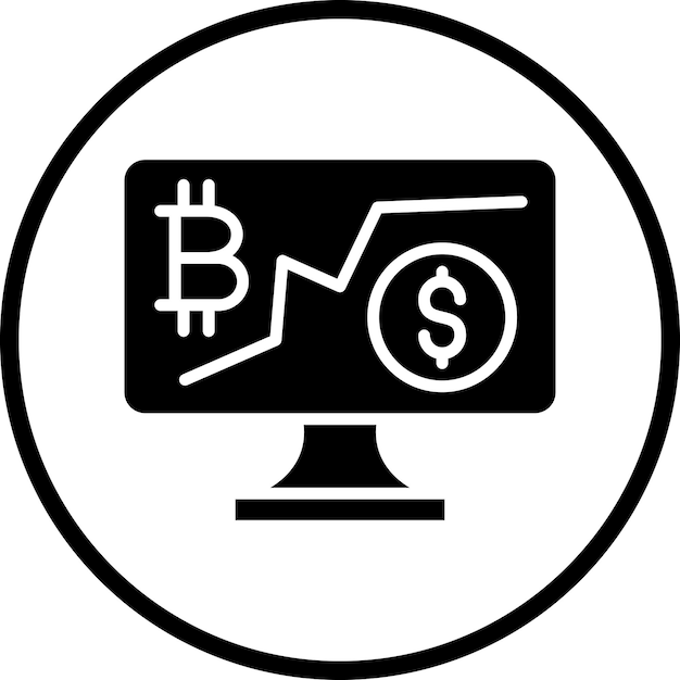 Diseño vectorial Estilo del icono de inversión de criptomonedas