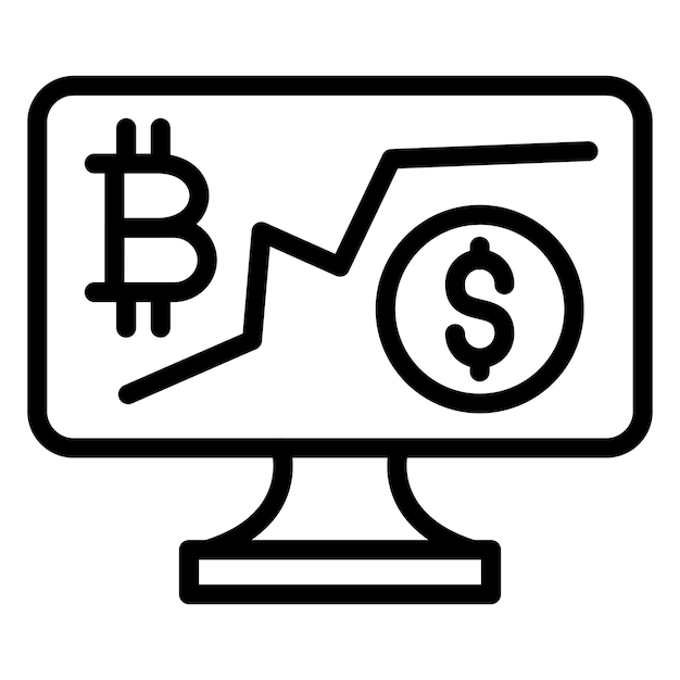 Diseño vectorial Estilo del icono de inversión de criptomonedas