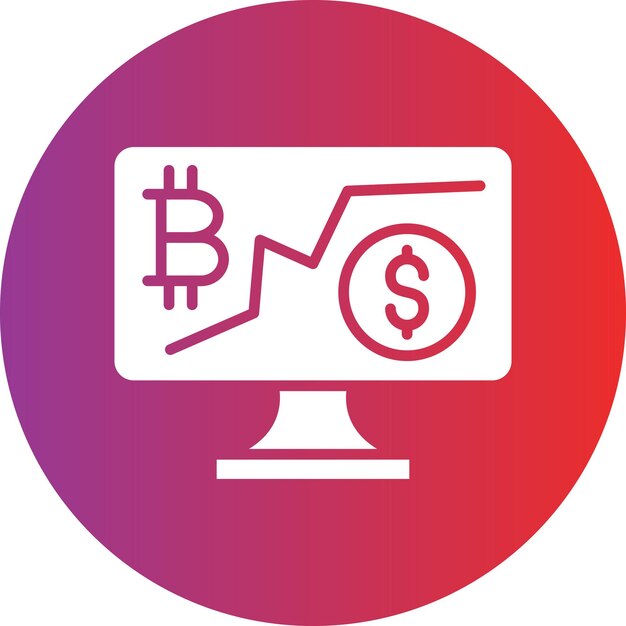 Diseño vectorial Estilo del icono de inversión de criptomonedas