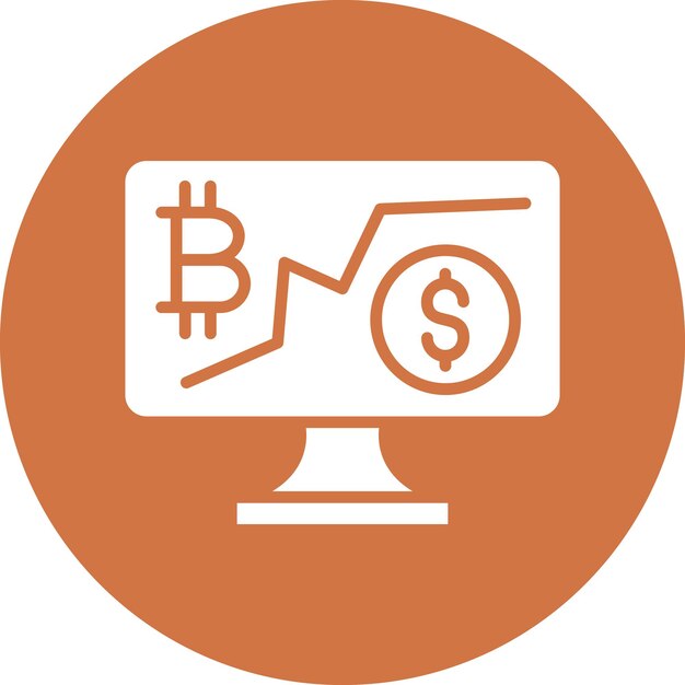 Diseño vectorial Estilo del icono de inversión de criptomonedas