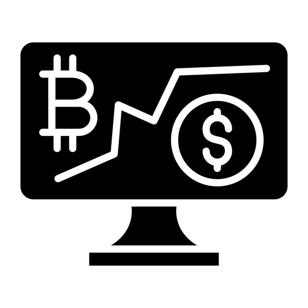 Diseño vectorial Estilo del icono de inversión de criptomonedas