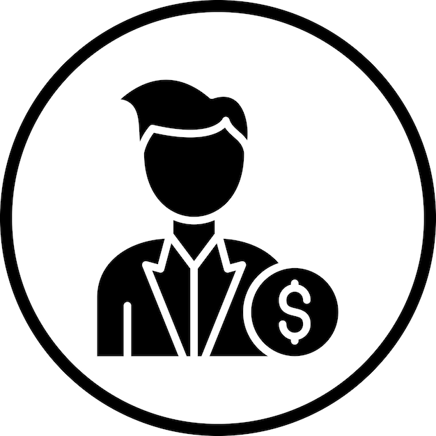 Diseño vectorial Estilo del icono del inversor acreditado