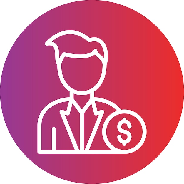 Diseño vectorial Estilo del icono del inversor acreditado