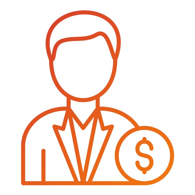 Diseño vectorial Estilo del icono del inversor acreditado